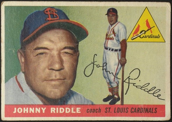 1955 Topps Johnny Riddle #98 St. Louis Cardinals Fair Example A front of card