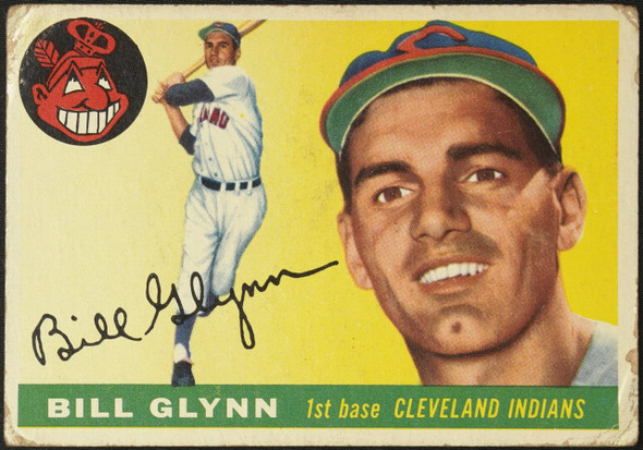 1955 Topps Bill Glynn #39 Cleveland Indians Low Grade - Creases front of card