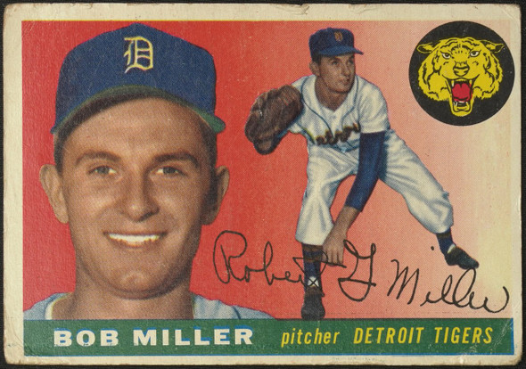 1955 Topps Bob Miller #9 Detroit Tigers Fair Example A front of card