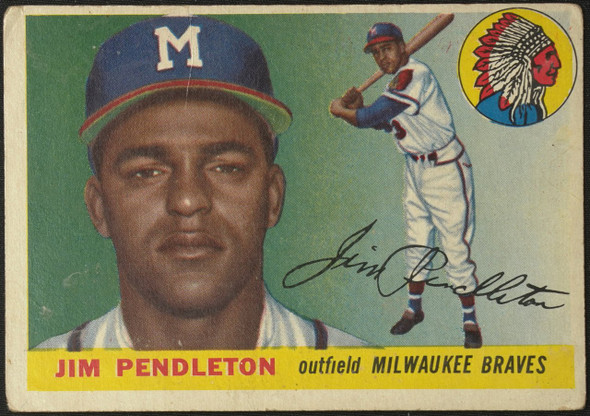 1955 Topps Jim Pendleton #15 Milwaukee Braves Fair Example A front of card