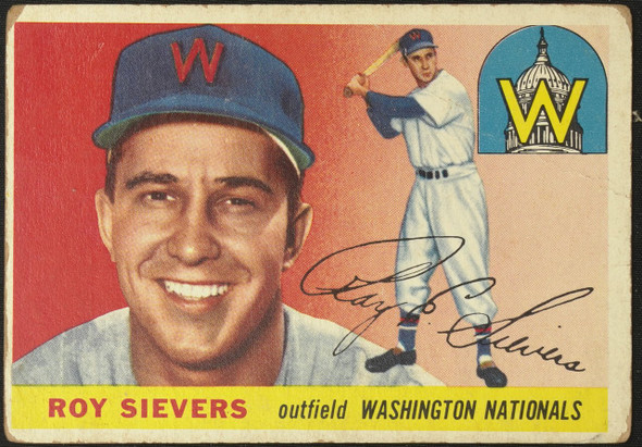 1955 Topps Roy Sievers #16 Washington Senators Fair Example A front of card