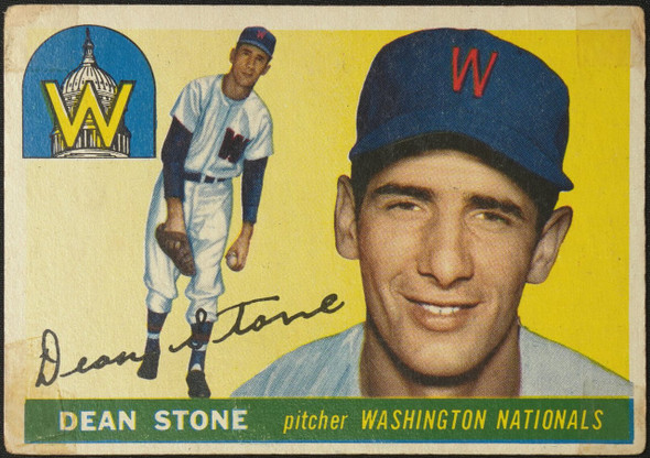 1955 Topps Dean Stone #60 Washington Senators Fair Example B front of card