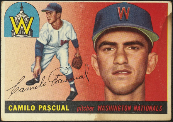 1955 Topps Camilo Pascual #84 Washington Senators RC Fair — Example A front of card