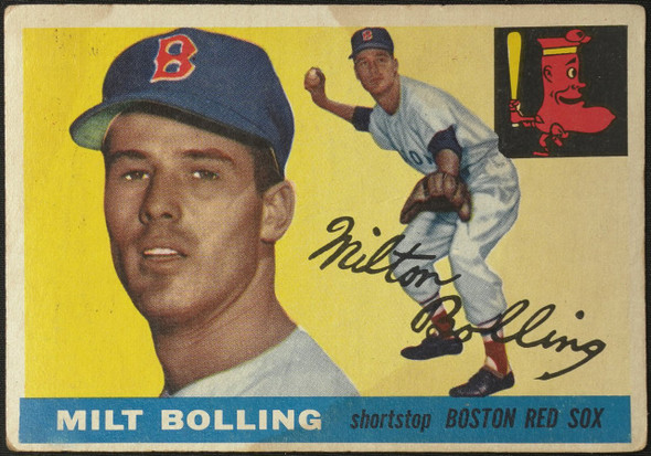 1955 Topps Milt Bolling #91 Boston Red Sox Fair Example B front of card