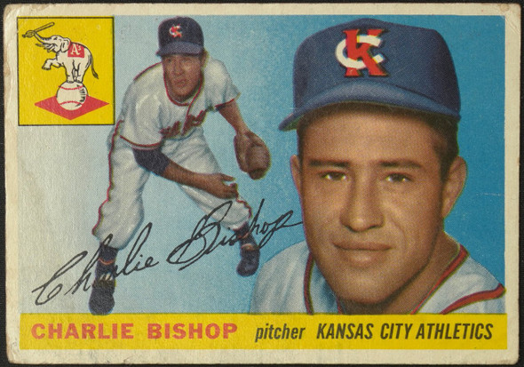 1955 Topps Charlie Bishop #96 Kansas City Athletics Fair Example B front of card