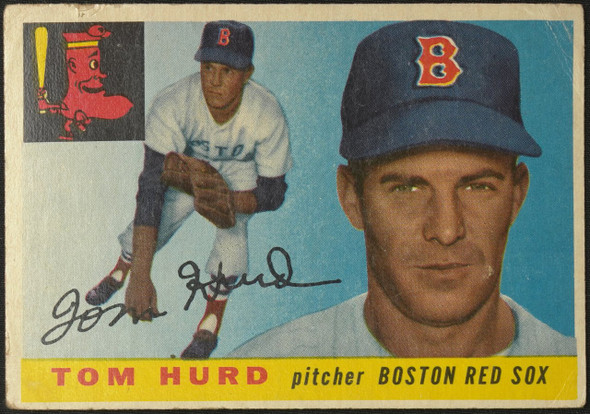 1955 Topps Tom Hurd #116 Boston Red Sox Fair front of card