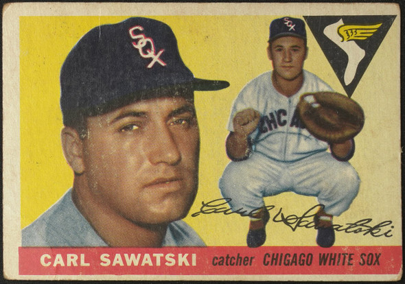 1955 Topps Carl Sawatski #122 Chicago White Sox Low Grade - Creases front of card