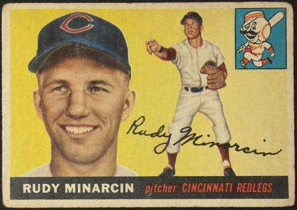 1955 Topps Rudy Minarcin #174 Cincinnati Redlegs High Number Fair front of card