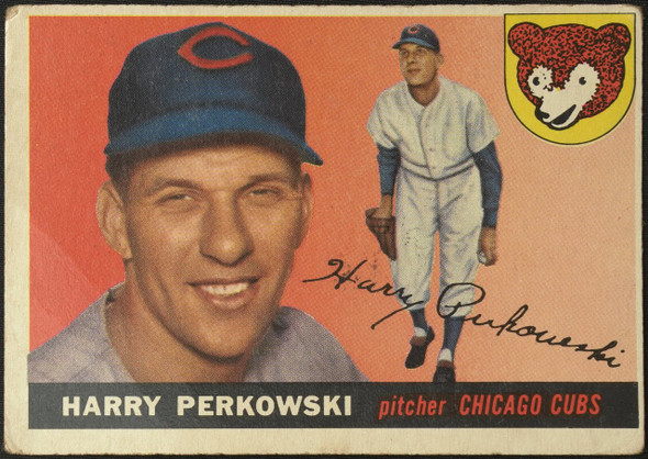 1955 Topps Harry Perkowski #184 Chicago Cubs High Number Fair Example C front of card