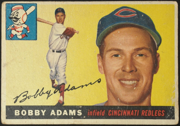 1955 Topps Bobby Adams #178 Cincinnati Redlegs High Number Fair Example B front of card