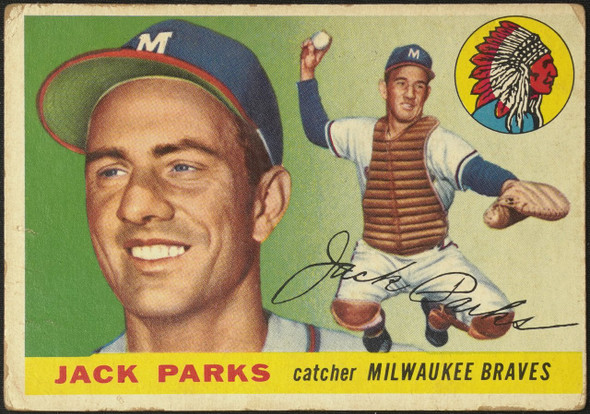 1955 Topps Jack Parks #23 Milwaukee Braves Fair Example A front of card