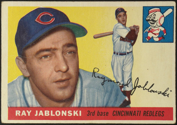 1955 Topps Ray Jablonski #56 Cincinnati Redlegs Fair Example D front of card