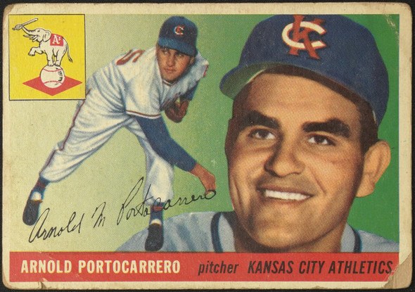 1955 Topps Arnie Portocarrero #77 Kansas City Athletics Fair Example C front of card