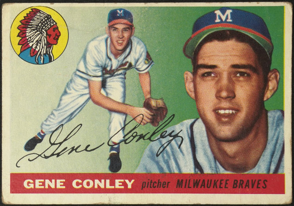 1955 Topps Gene Conley #81 Milwaukee Braves Fair Example D front of card