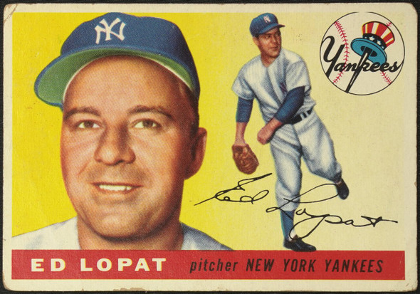 1955 Topps Ed Lopat #109 New York Yankees Fair Example C front of card