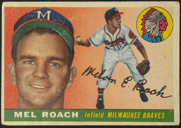 1955 Topps Mel Roach #117 Milwaukee Braves Fair Example C front of card