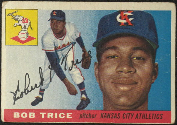 1955 Topps Bob Trice #132 Kansas City Athletics Fair Example B front of card