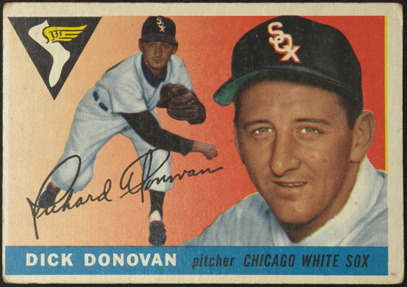 1955 Topps Dick Donovan #146 Chicago White Sox RC Fair — Example C front of card