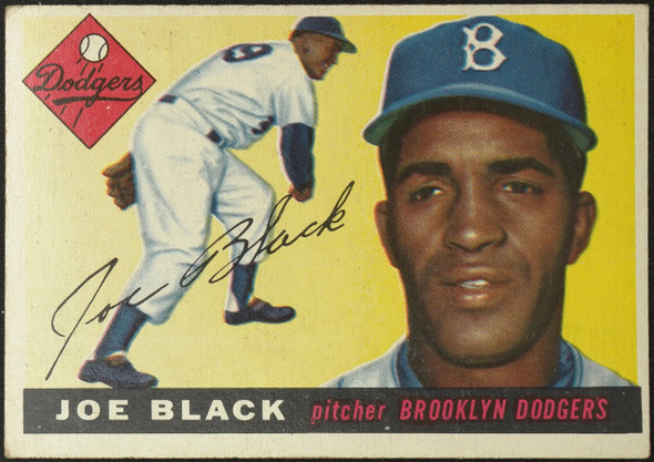 1955 Topps Joe Black #156 Brooklyn Dodgers Fair — Example C front of card