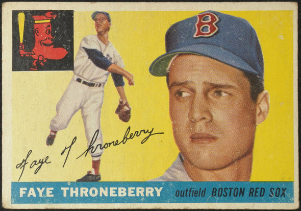1955 Topps Faye Throneberry #163 Boston Red Sox High Number Fair Example B front of card