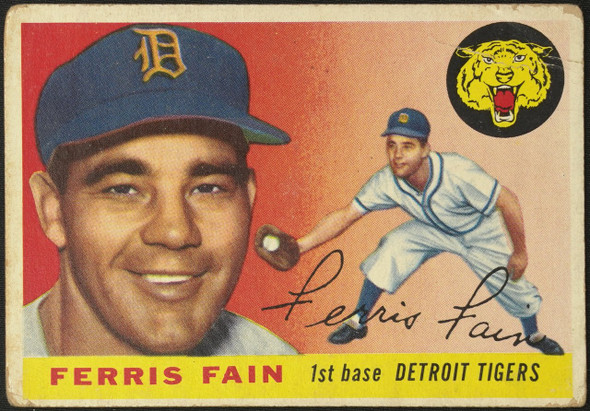 1955 Topps Ferris Fain #11 Detroit Tigers Fair Example D front of card