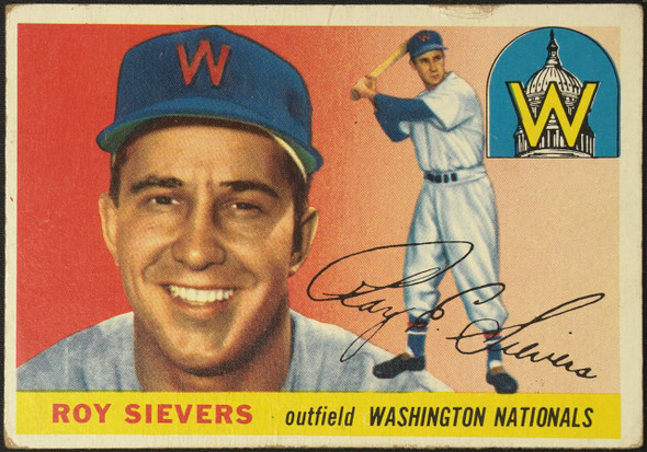 1955 Topps Roy Sievers #16 Washington Senators Fair Example C front of card