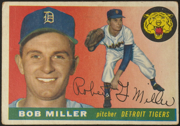 1955 Topps Bob Miller #9 Detroit Tigers Fair Example B front of card