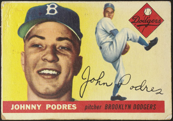 1955 Topps Johnny Podres #25 Brooklyn Dodgers Fair Example B front of card