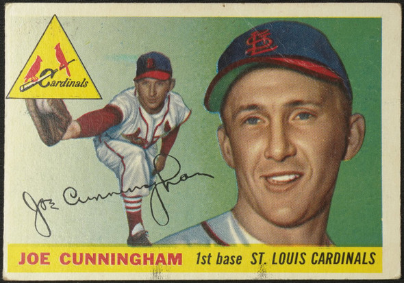 1955 Topps Joe Cunningham #37 St. Louis Cardinals RC Fair Example B front of card