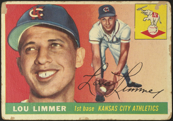 1955 Topps Lou Limmer #54 Kansas City Athletics Fair Example C front of card