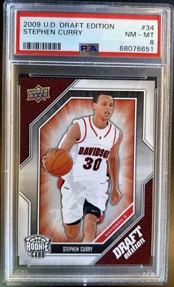 2009-10 Upper Deck Draft Edition Stephen Curry #34 RC PSA 8 front of card