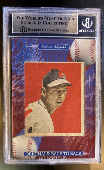 2023 Historic Autographs Originals Back-to-Back Vern Bickford BAS Authentic Autograph back of card