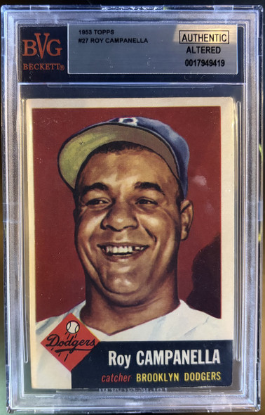 1953 Topps Roy Campanella #27 HOF BVG Authentic Altered front of card