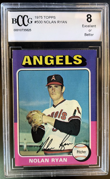 1975 Topps Nolan Ryan #500 HOF BCCG 8 front of card
