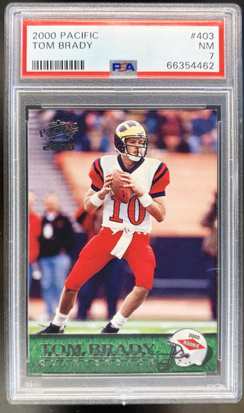 2000 Pacific Tom Brady #403 RC PSA 7 Cert 66354462 front of card