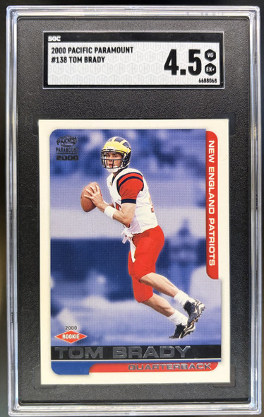 2000 Pacific Paramount Tom Brady #138 RC SGC 4.5 front of card