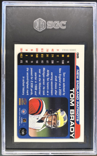 2000 Pacific Paramount Tom Brady #138 RC SGC 4.5 back of card