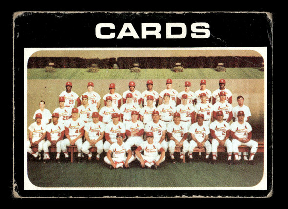 1971 Topps St. Louis Cardinals #308 Team Card Low Grade - Creases front of card