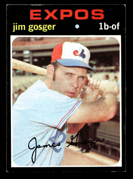 1971 Topps Jim Gosger #284 Montreal Expos Good front of card