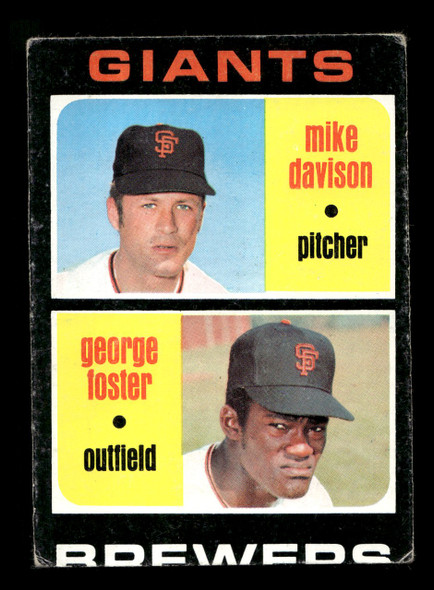 1971 Topps Mike Davison, George Foster #276 San Francisco Giants Rookie Stars RC Good front of card
