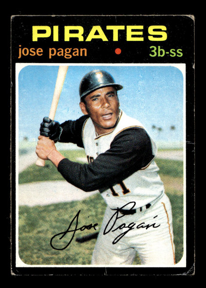 1971 Topps Jose Pagan #282 Pittsburgh Pirates VG front of card