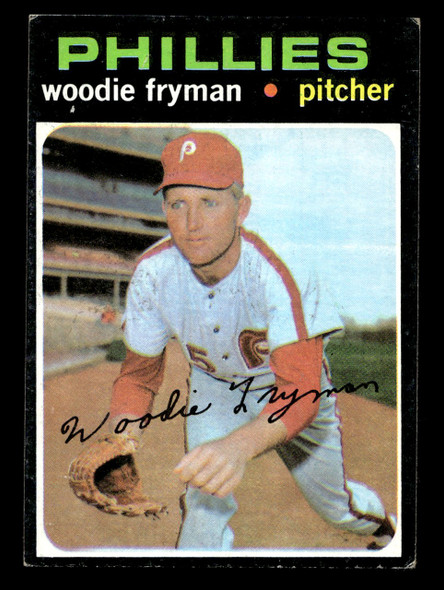 1971 Topps Woodie Fryman #414 Philadelphia Phillies VG front of card
