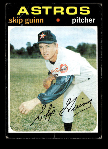 1971 Topps Skip Guinn #741 Houston Astros High Number Low Grade - Creases front of card