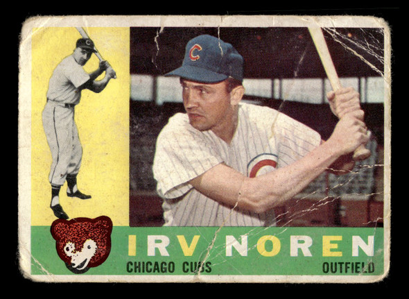 1960 Topps Irv Noren #433 Chicago Cubs Low Grade - Marks front of card