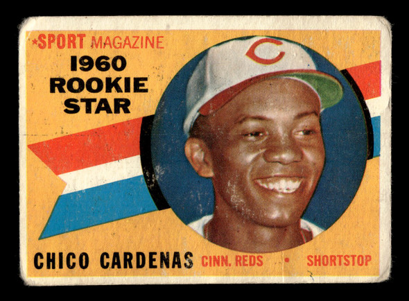1960 Topps Chico Cardenas #119 Cincinnati Reds RC Low Grade - Creases front of card