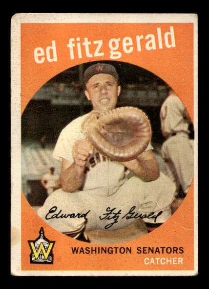 1959 Topps Ed Fitz Gerald #33 Washington Senators Low Grade - Creases front of card