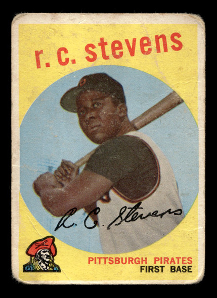 1959 Topps R. C. Stevens #282 Pittsburgh Pirates Low Grade - Creases front of card