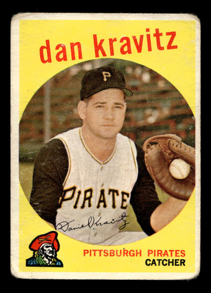1959 Topps Danny Kravitz #536 Pittsburgh Pirates High Number Low Grade - Marks front of card