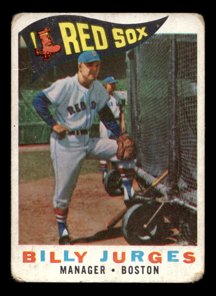 1960 Topps Billy Jurges #220 Boston Red Sox Low Grade - Creases front of card