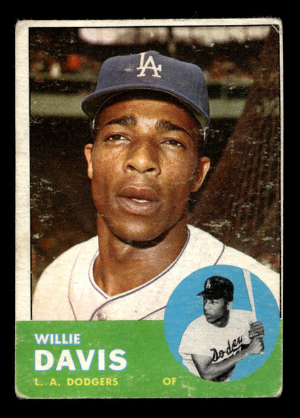 1963 Topps Willie Davis #229 Los Angeles Dodgers VG front of card